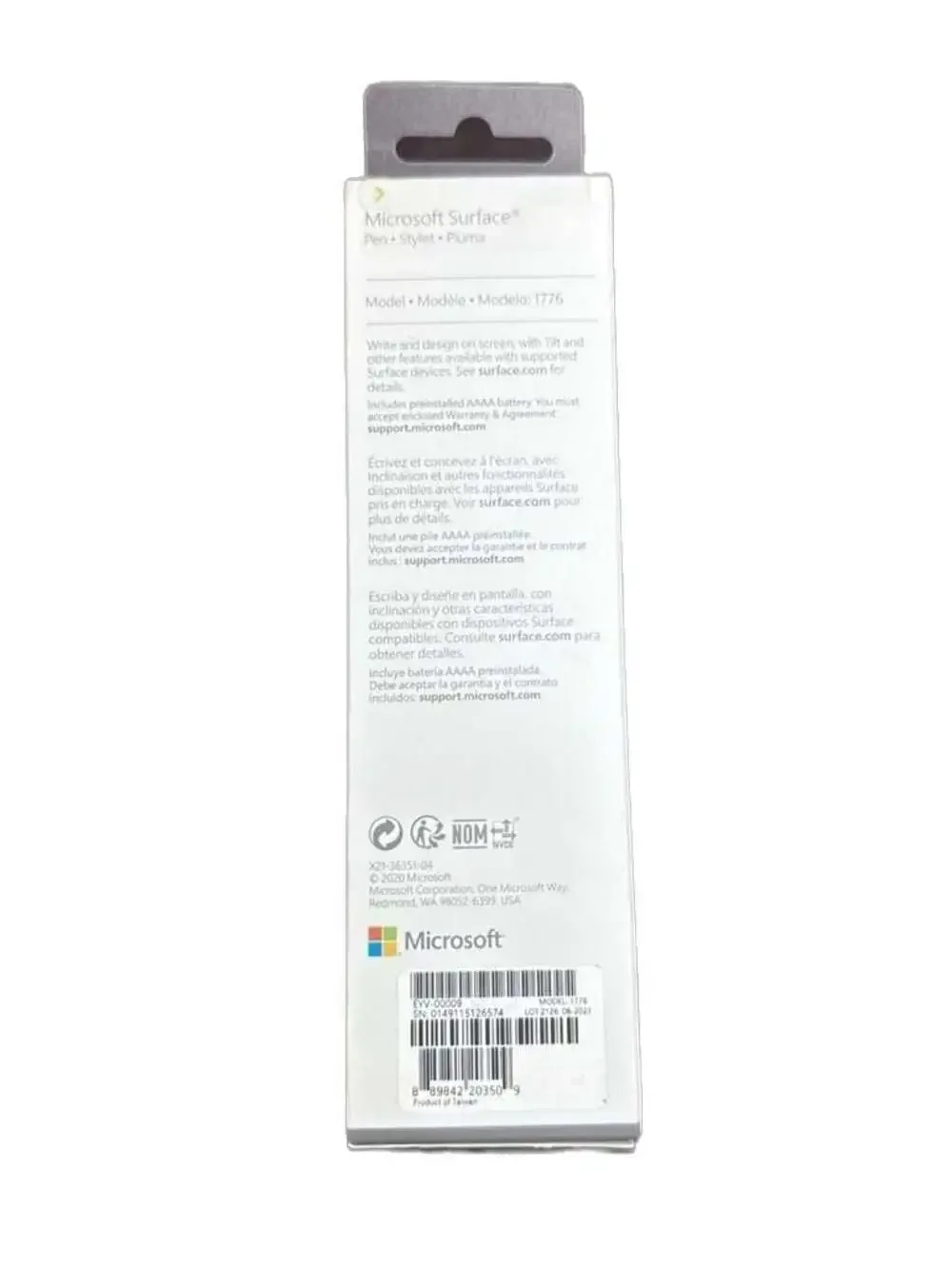 Microsoft Surface Pen Platinum Stylus Model 1776 EYV-00009